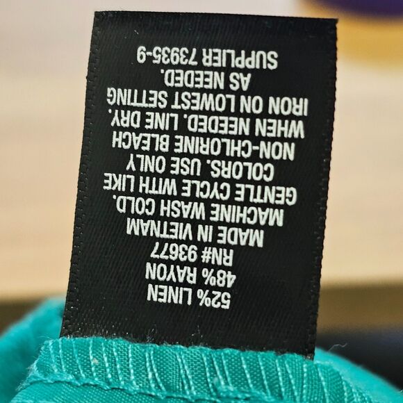 Paper bag hi rise linen chino teal green shorts size 12 NWT - Picture 4 of 5